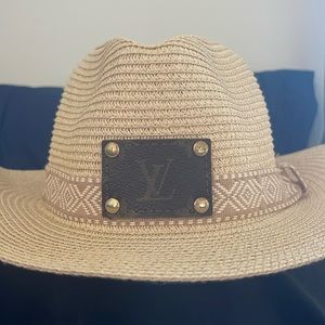 Upcycled “LV” Straw Hat